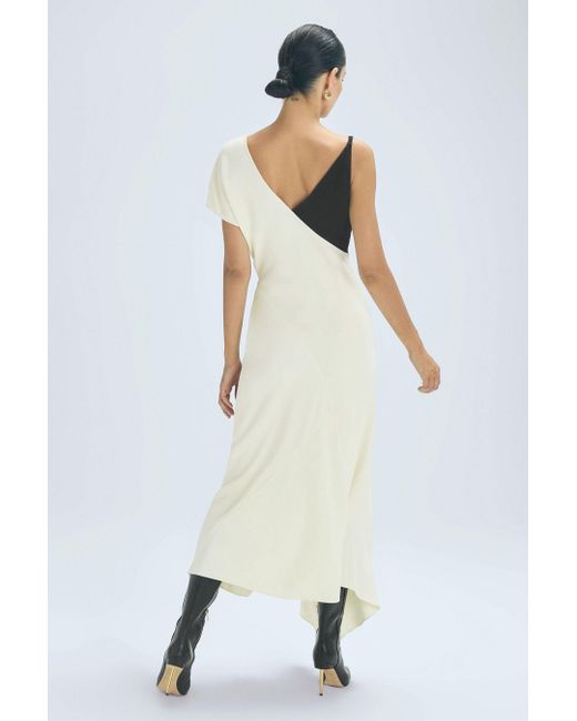 Reiss Frieda - Black/white Atelier Colourblock Midi Dress, Us 10