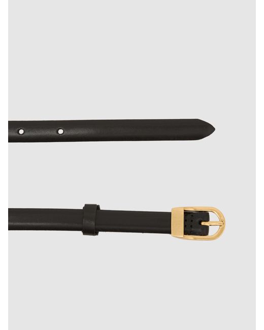 Reiss White Mila - Black Leather Mini-buckle Belt, S (us 4-6)