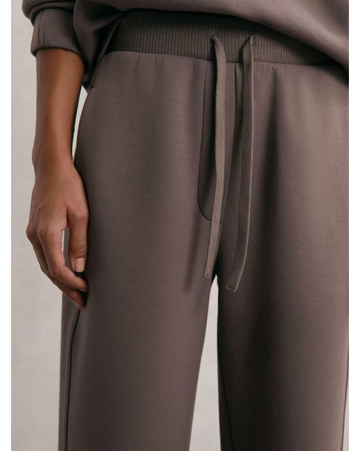 Reiss Multicolor Laney - Taupe Brown Petite Wide-leg Interlock Drawstring Joggers, Xs