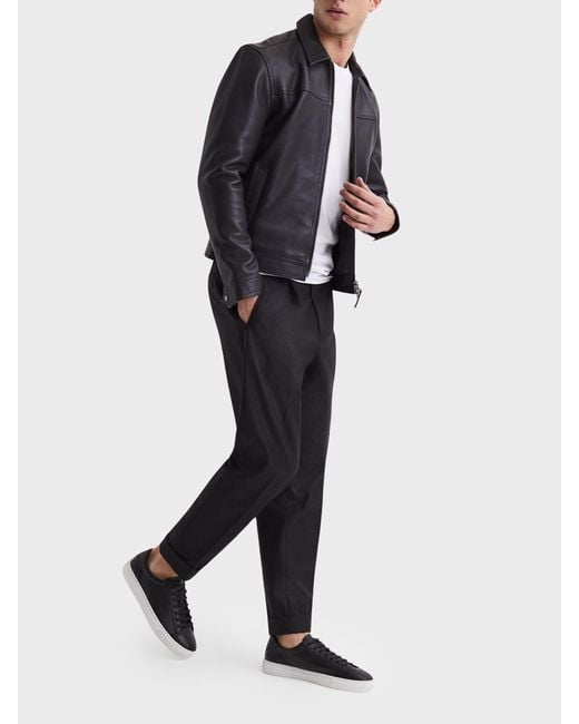 Reiss Finley - Black Leather Trainers, Uk7 for men