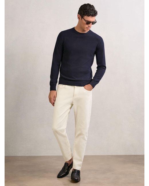 Reiss White Relaxed-Fit Cropped Jeans for men