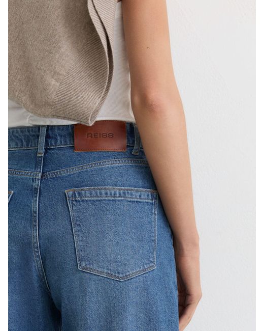 Reiss Blue Barrel-Leg Jeans
