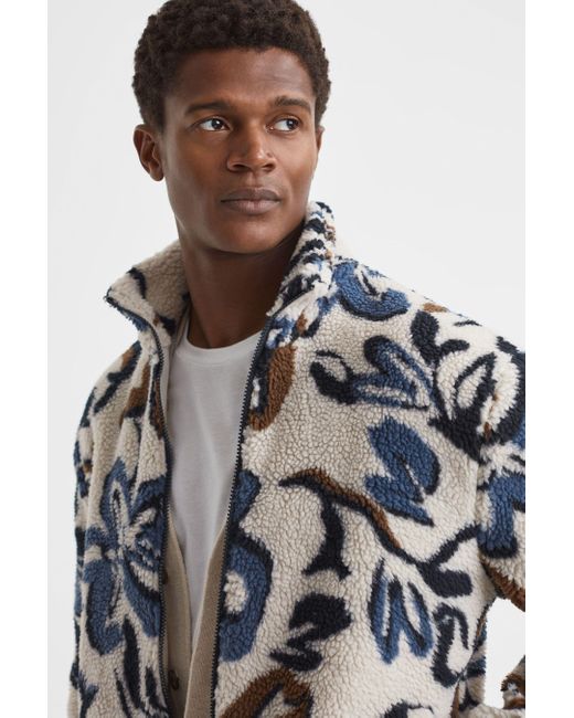 Reiss Cadet Multi Relaxed Sherpa Zip through Jacket for Men