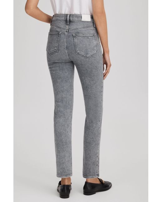 PAIGE Gray Slim Fit Washed Jeans