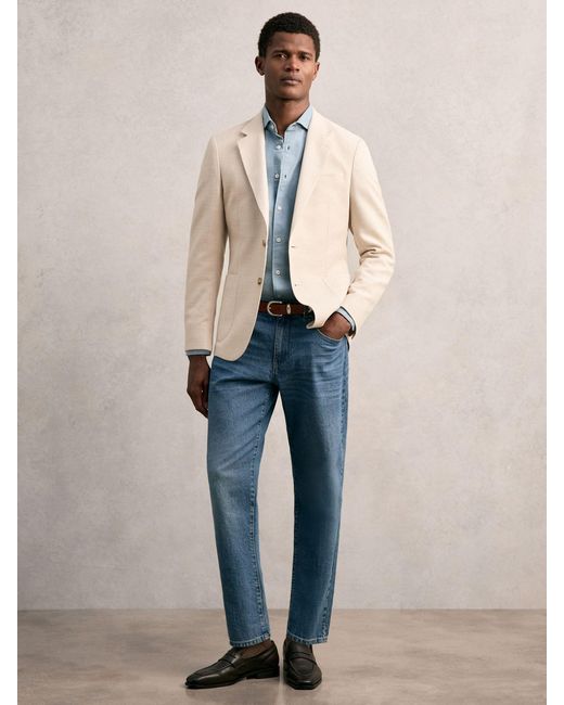 Reiss Natural Slim Fit Single Breasted Textured Blazer With Cotton for men