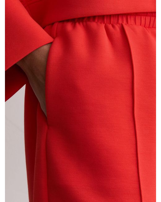 Reiss Bea - Coral Red Premium Interlock Drawstring Shorts, Xs (us 2)