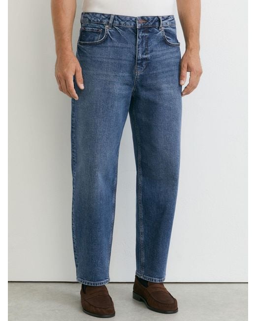 Reiss Blue Barrel-Leg Jeans for men