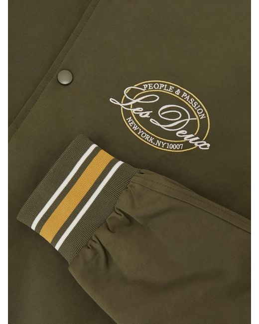 Les Deux Green Les Les Tech Varsity Jacket for men