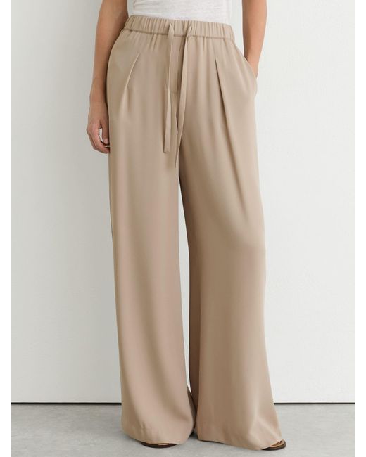 Reiss Natural Neutral Aimee Petite Drawstring Wide-Leg Trousers