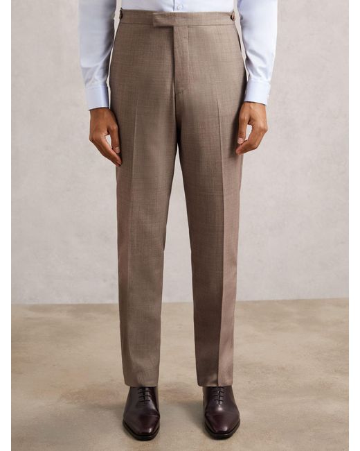 Reiss Natural Slim-Fit Textured Suit Trousers With Wool for men