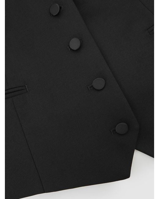 Reiss Black Atelier Wool-Blend Tuxedo Waistcoat