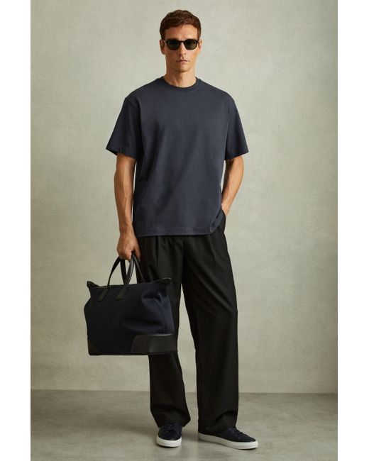 Reiss Blue Oversized Garment Dye T-Shirt for men