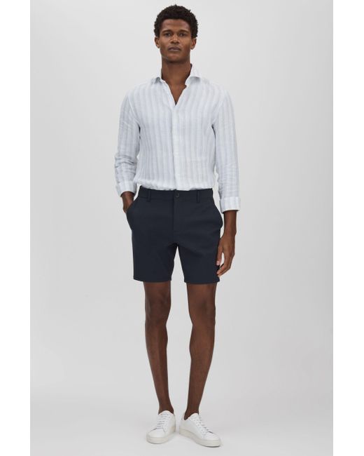 PAIGE Blue Tailored Shorts for men