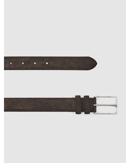 Reiss Brown Dante - Chocolate Suede Belt, 34 for men