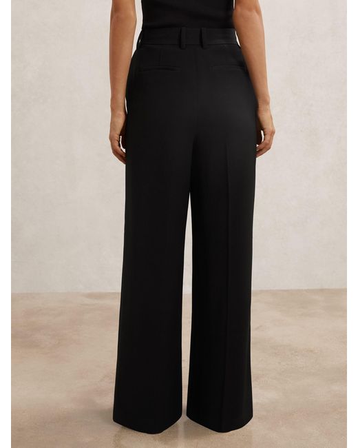 Reiss Natural Margeaux - Black Wide-leg Tailored Trousers, Us 8 L