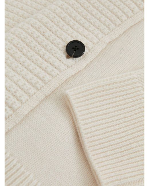Reiss Natural Wool-Cashmere Button-Neck Jumper