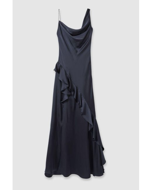 Amour Grey Ruched Glossy Maxi Dress
