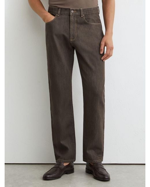 Reiss Gray Bishopsgate Straight-Leg Jeans for men