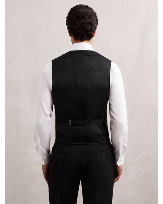Reiss Promise - Black Wool-blend Tailored-fit Waistcoat, 44 R for men