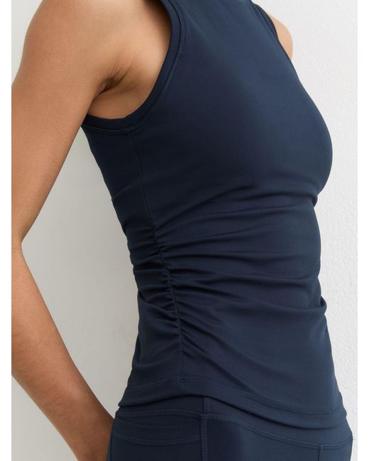 Reiss Blue Crew-Neck Ruched Sports Vest
