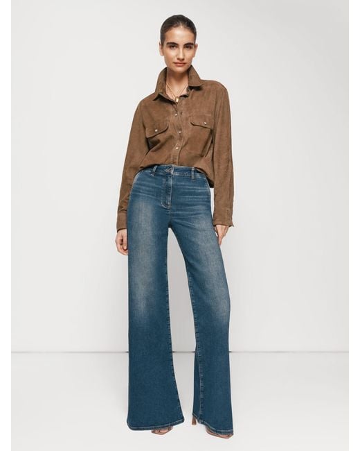 Reiss Blue Addie Wide-Leg Jeans