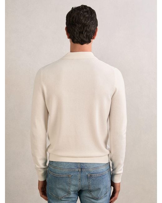 Reiss Blue Wool V-Stitch Button-Through Cardigan for men