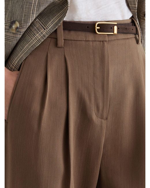 Reiss Multicolor Petite Lyocell Tapered Pleated Trousers