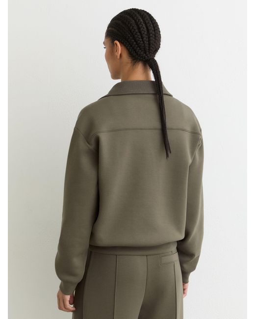 Reiss Green Premium Interlock Collar Sweatshirt