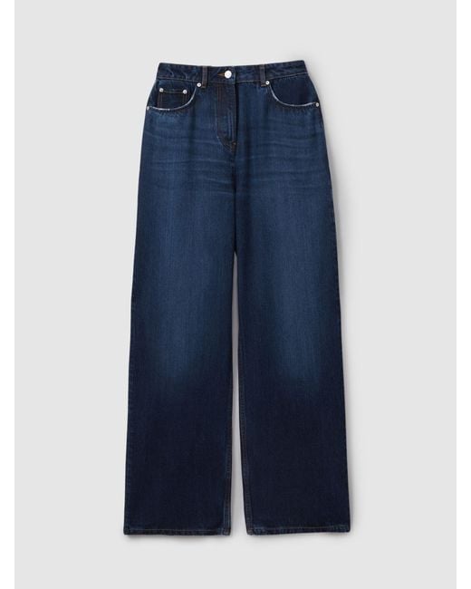 Reiss Blue Lightweight Blend Relaxed Jeans