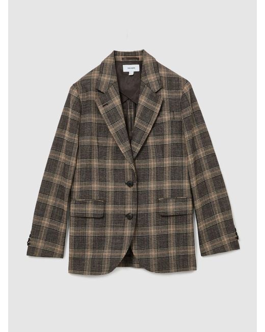 Reiss Green Sandor Wool Relaxed Single-Breasted Blazer
