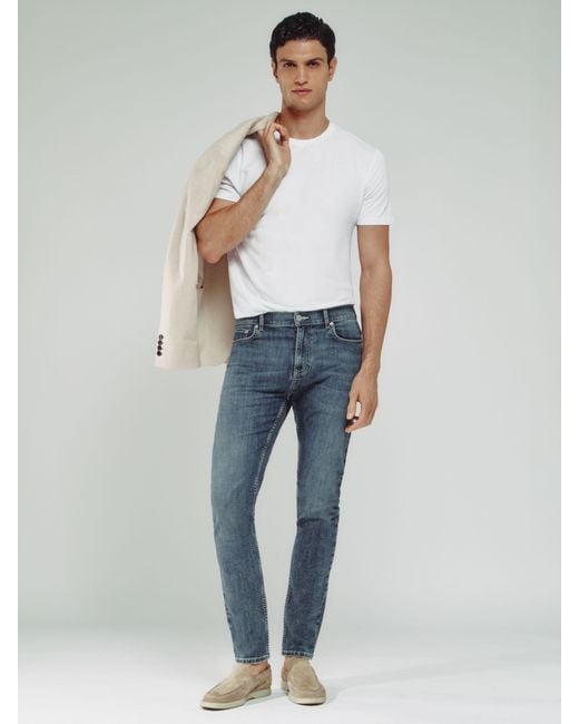 Reiss Blue Bleaker Jeans Cotton Plain for men