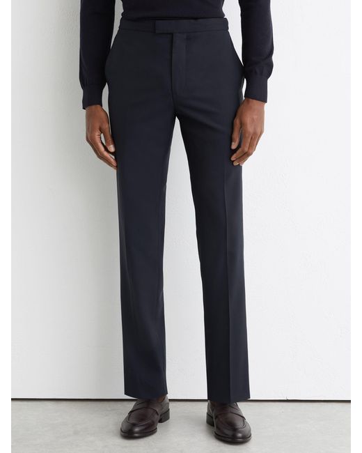 Reiss Blue Traveller - Navy Tailored Fit Virgin Wool Tailored-fit Travel Suit Trousers, 36w X 31l (uk 36 R) for men