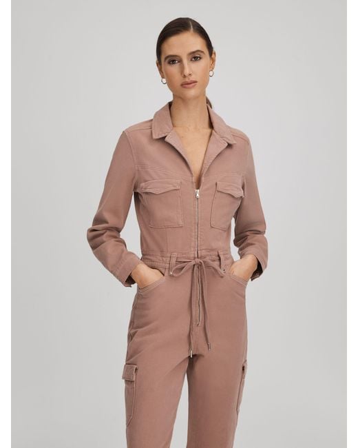 PAIGE Natural Denim Jumpsuit