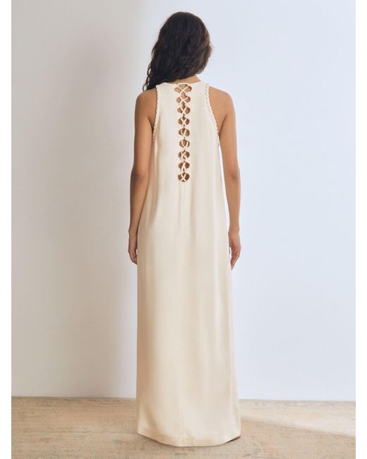 Reiss White Athene Atelier Satin Crepe Cut-Out Maxi Dress