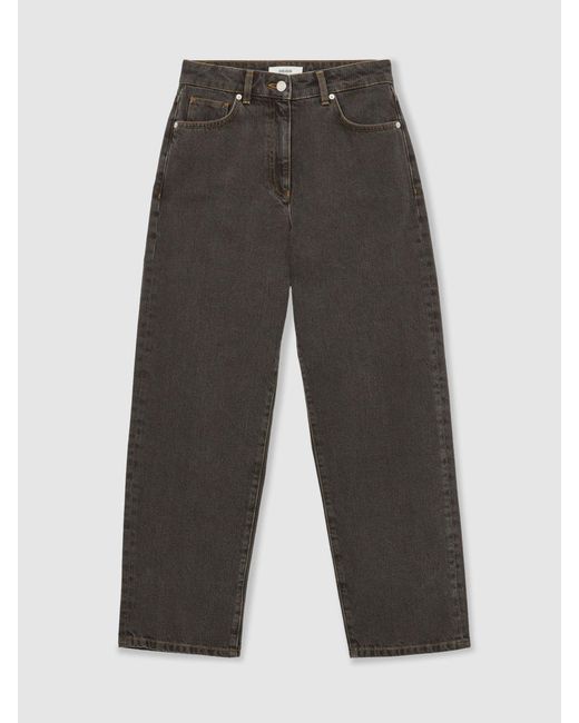 Reiss White Selin - Mushroom Brown Petite Mid-rise Straight-leg Jeans, Us 24