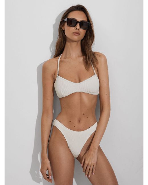 GOOD AMERICAN Brown Always Fits Textured Bikini Bottoms