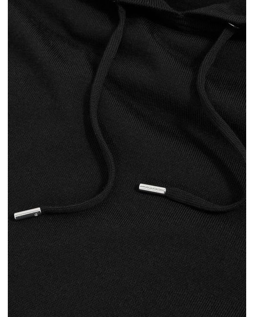 Reiss Black Holland Hoodie Wool Plain for men