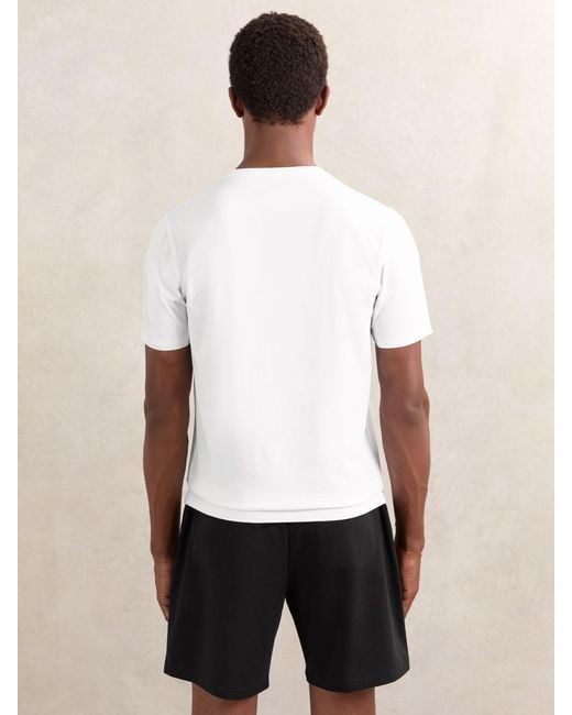 Reiss Flex - Black/white Stretch-cotton Loungewear T-shirts 2 Pack, L for men