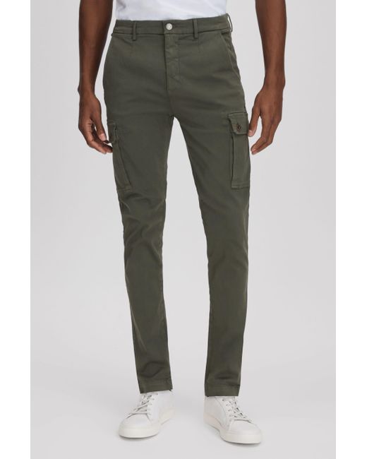 Replay Green Slim Fit Cargo Trousers for men