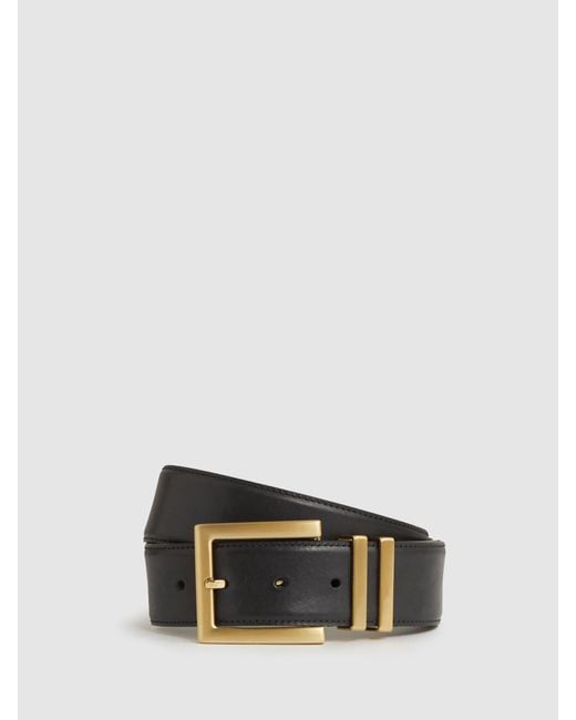 Reiss Brompton - Black Leather Belt, L