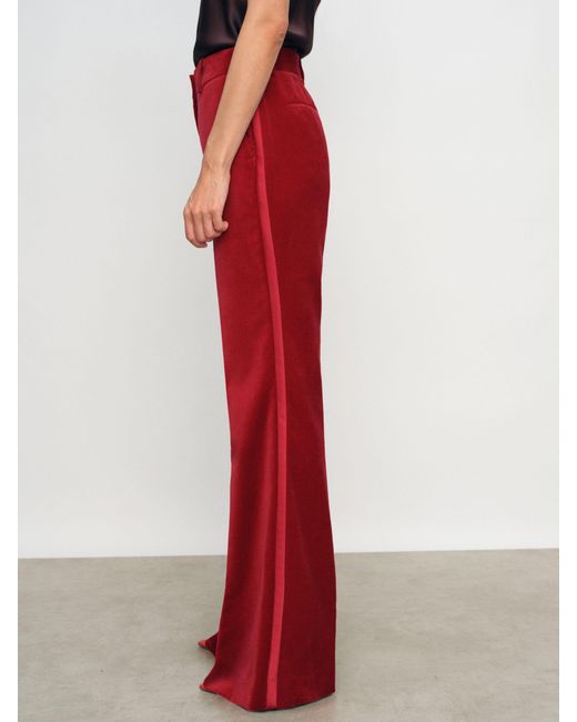 Reiss Petite Velvet Tuxedo-Stripe Flared Trousers
