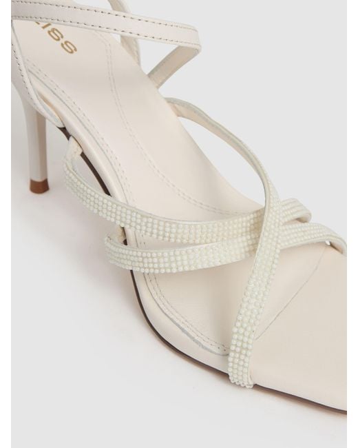 Reiss Natural Leather Beaded-Strap Stiletto Sandals