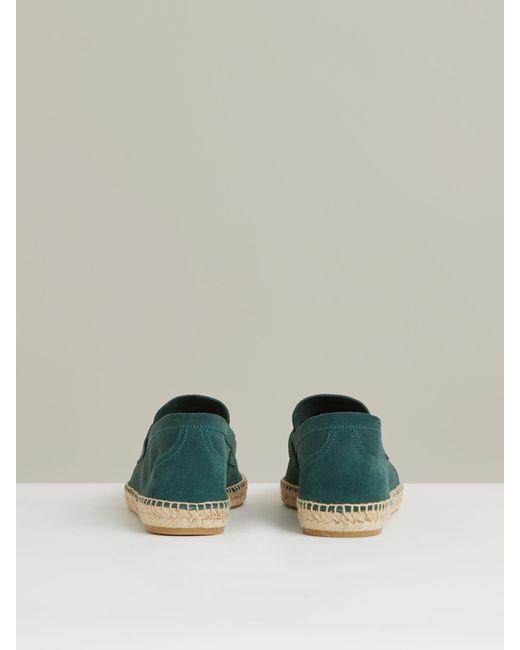 Reiss Green Cannes - Light Teal Suede Penny-strap Espadrilles, Us 12 (uk 11) for men