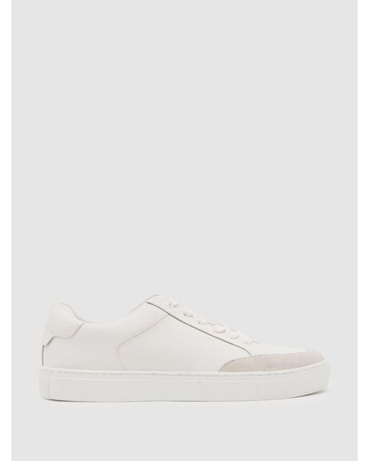 Reiss Natural Bonded-Leather Low-Top Trainers for men