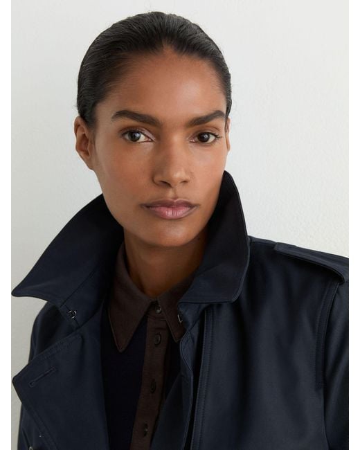 Reiss Blue Petite Hooded Insert Trench Coat