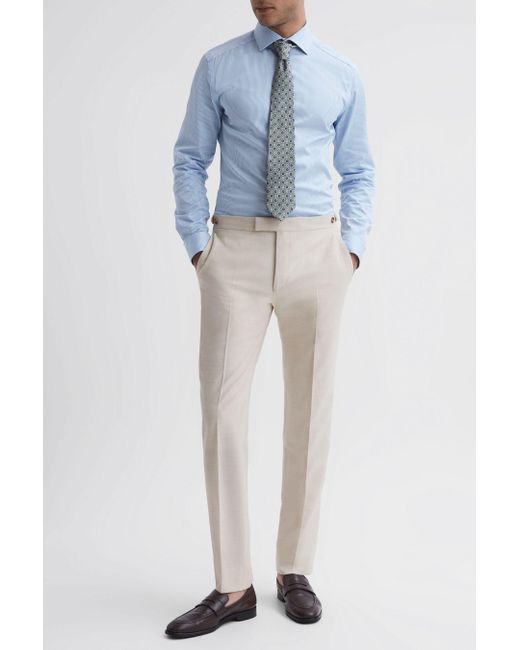 Reiss Blue Belmont - Stone Belmont Slim Fit Side Adjuster Trousers, 28 for men