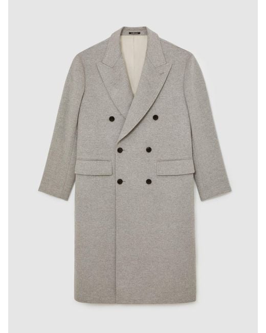 Reiss Natural Db - Atelier Soft Grey Tycho Db Atelier Cashmere Double-breasted Overcoat, M for men
