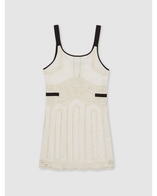 Reiss Natural Cotton Crochet Mini Dress