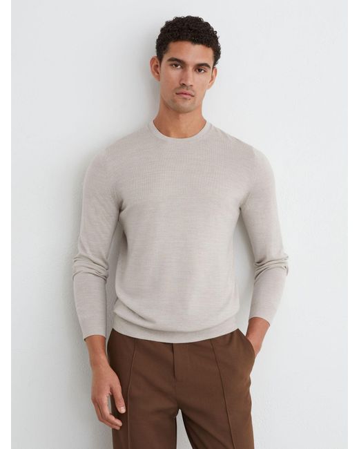 Reiss Multicolor Merino Wool Crew-Neck Jumper for men