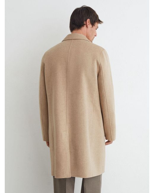 Reiss White Wool-Blend Single-Breasted Epsom Coat for men